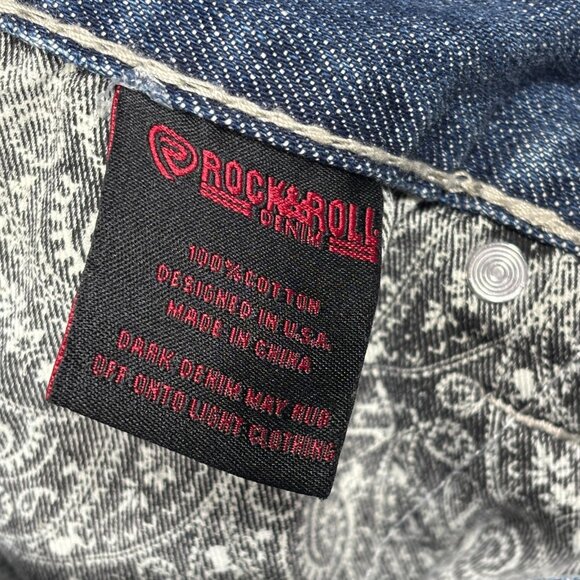 Rock & Roll Denim Pistol Straight Regular Straight Leg Blue Jeans Mens 30x30 - Picture 6 of 11